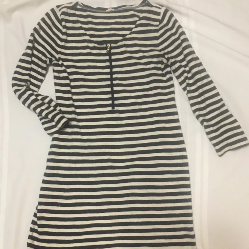 J Crew Navy White Striped dress xs